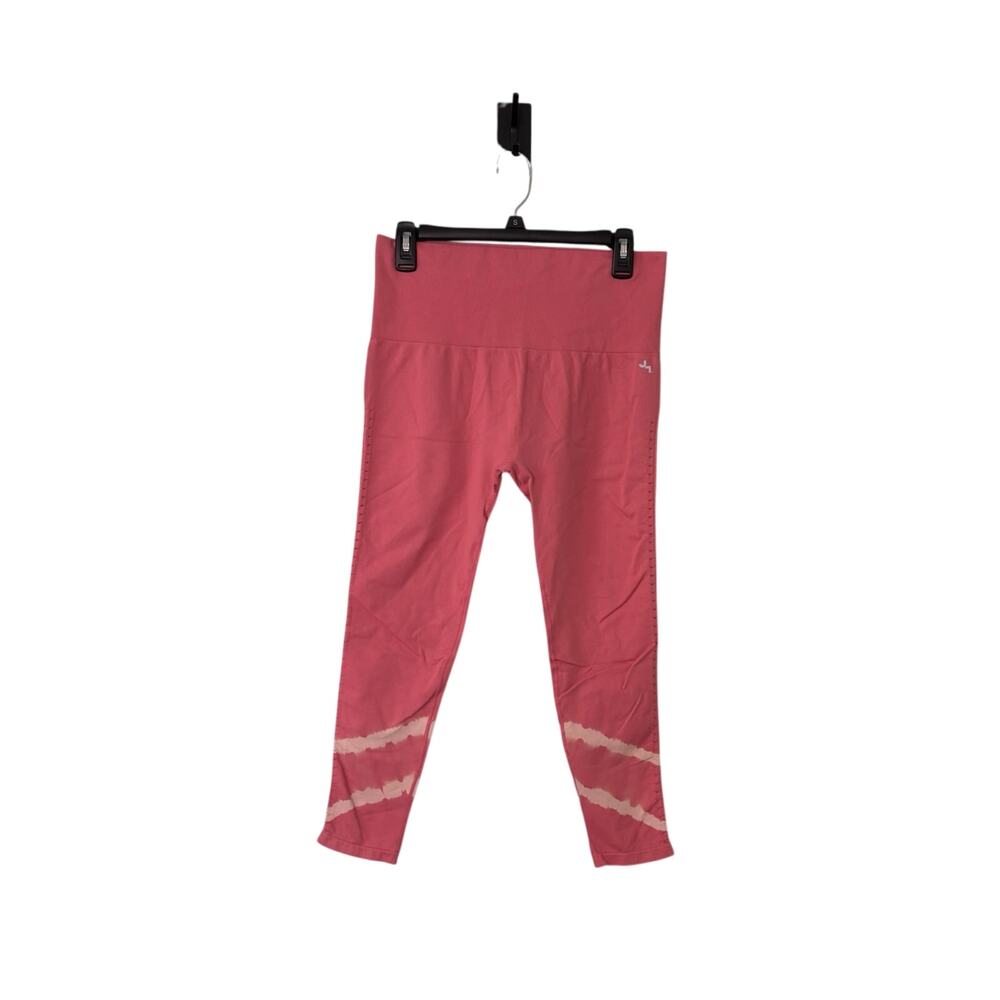 JLO Women’s Med Pink Tie Dye Capri Printed Leggings Accent Holes On Seam 29x21